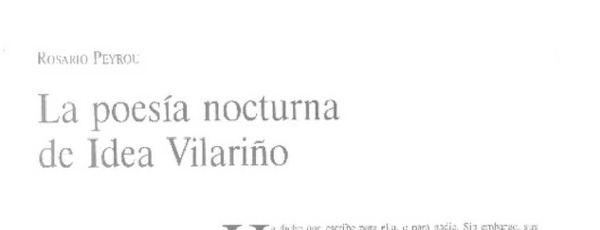 La poesía nocturna de Idea Vilarino