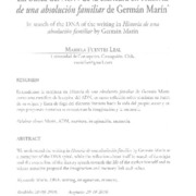 En busca del ADN de la escritura en Historia de una absolución familiar de Germán Marín