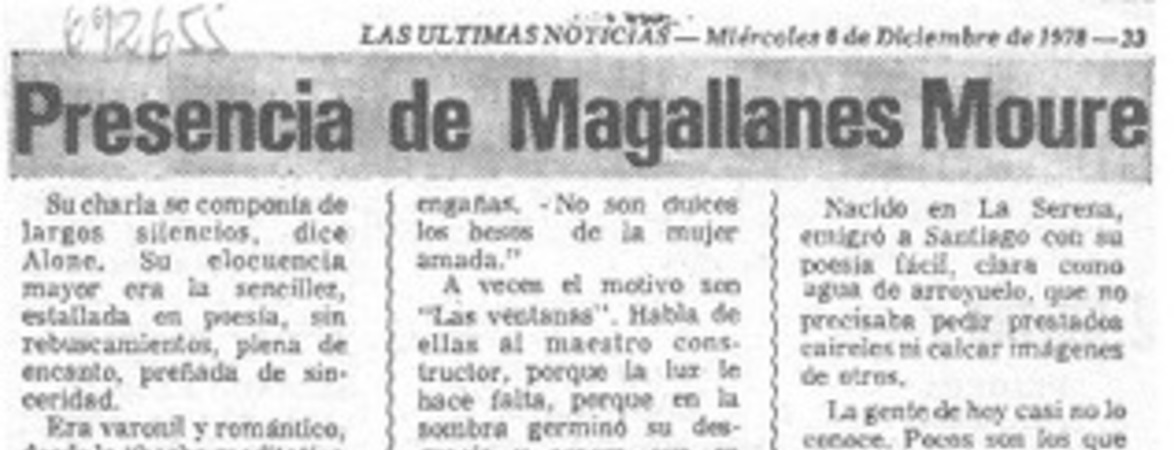 Presencia de Magallanes Moure.