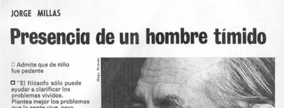 Presencia de un hombre tímido