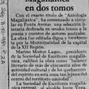 "Antología magallánica" en dos tomos