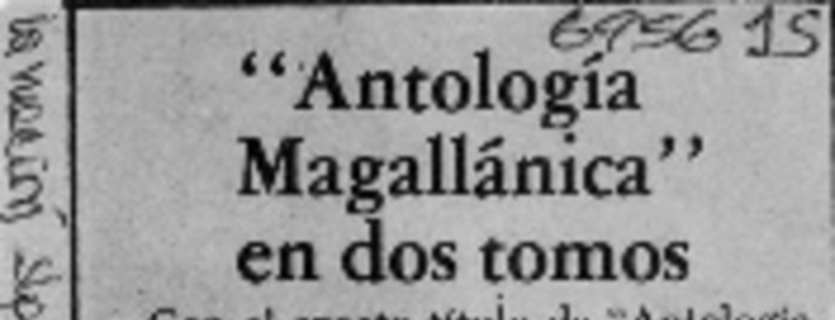 "Antología magallánica" en dos tomos