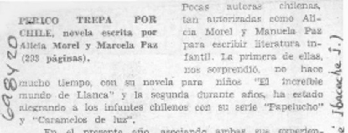 Perico trepa por Chile