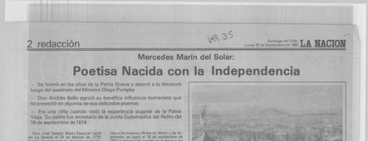 Poetisa nacida con la independencia