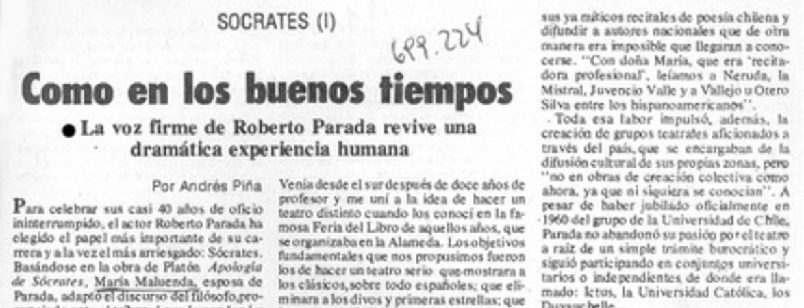 Como en los buenos tiempos