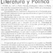 Neruda opina sobre literatura y política.
