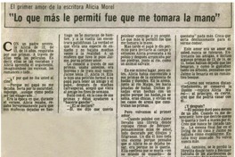 Lo que más le permití fue que me tomara la mano" : [Entrevista]