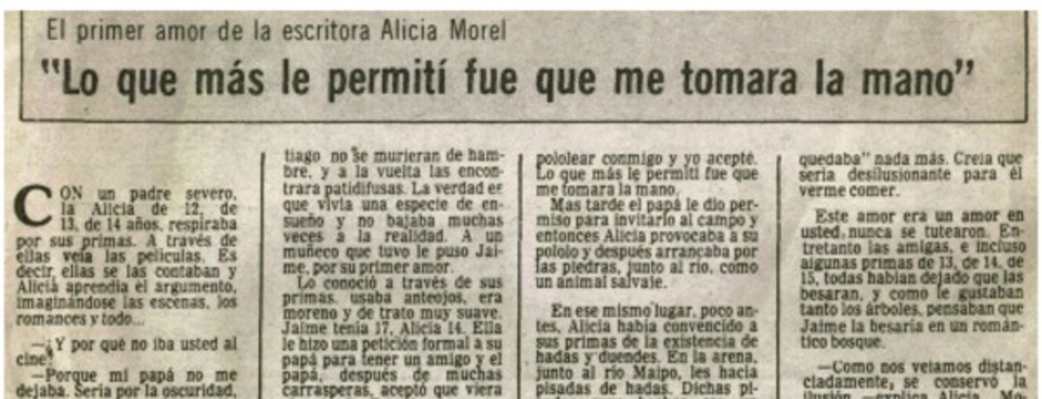 Lo que más le permití fue que me tomara la mano" : [Entrevista]