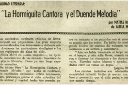 La hormiguita cantora y el duende melodía"