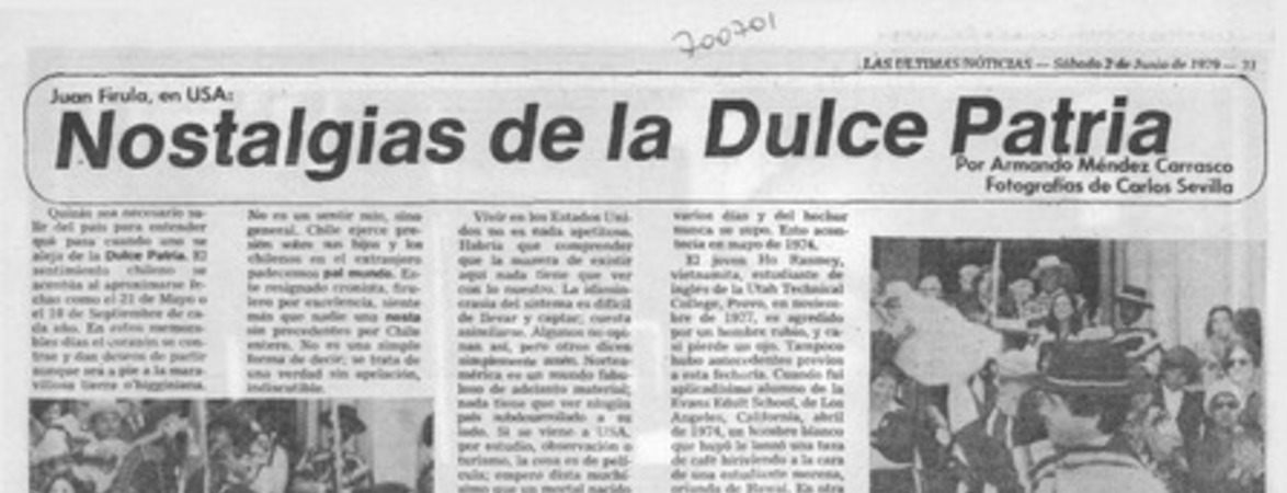 Nostalgias de la dulce patria.