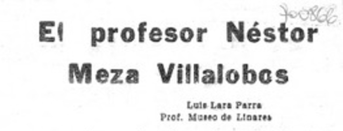 El profesor Néstor Meza Villalobos
