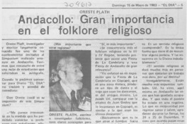 Andacollo: gran importancia en el folklore religioso: [entrevista]