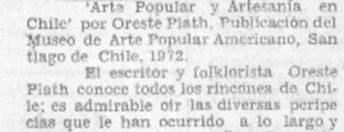 Arte popular y artesanía en Chile".