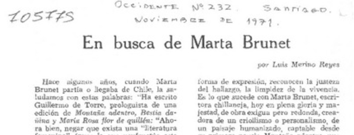 En busca de Marta Brunet