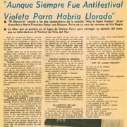 Aunque siempre fue antifestival Violeta Parra habría llorado": [entrevista]