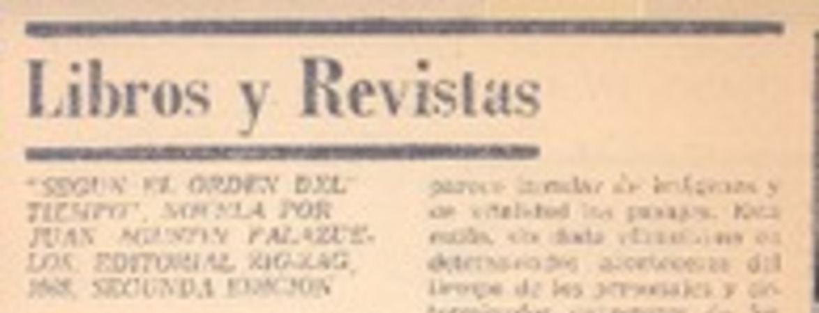 Según el orden del tiempo"
