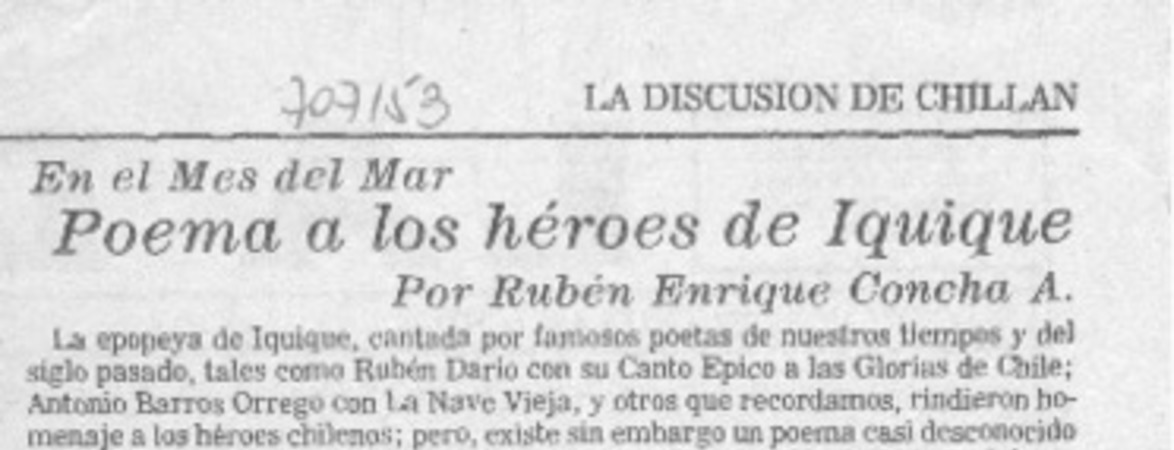 Poema a los héroes de Iquique