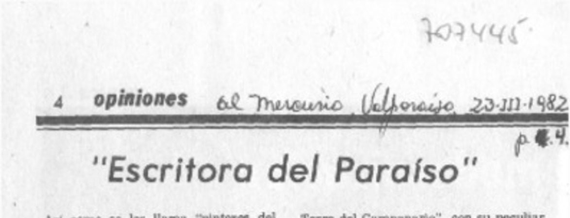 Escritora del paraíso