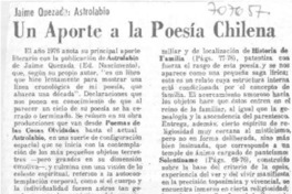 Un aporte a la poesía chilena
