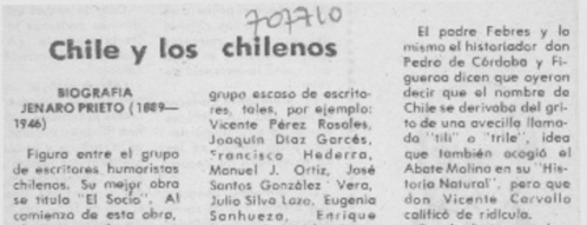 Biografía de Jenaro Prieto.