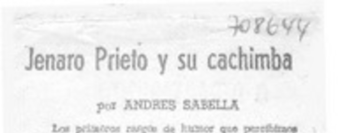 Jenaro Prieto y su cachimba