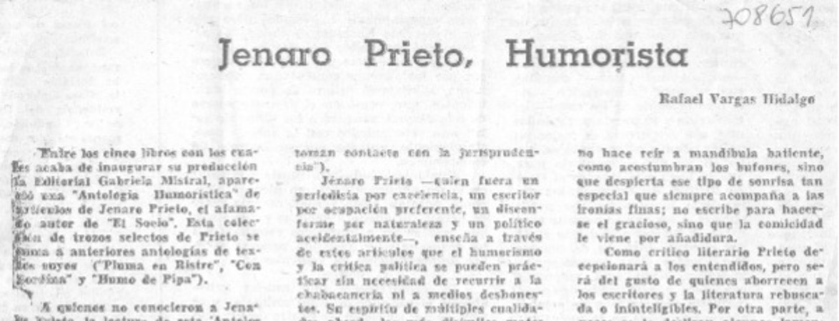 Jenaro Prieto, humorista