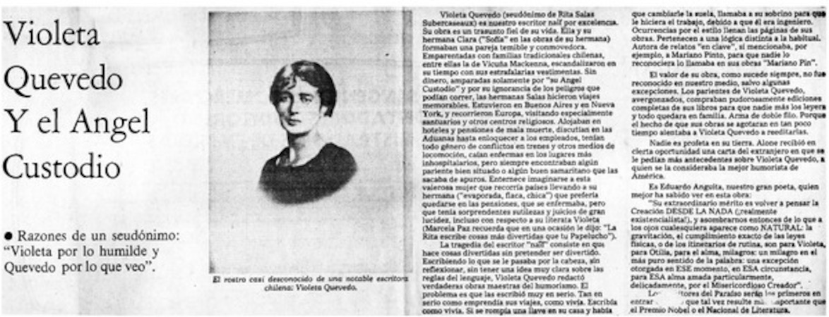 Violeta Quevedo y el angel Custodio.