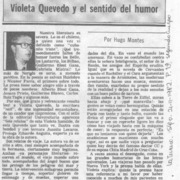 Violeta Quevedo y el sentido del humor