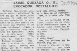 Jaime Quezada O., el evocador nostálgico