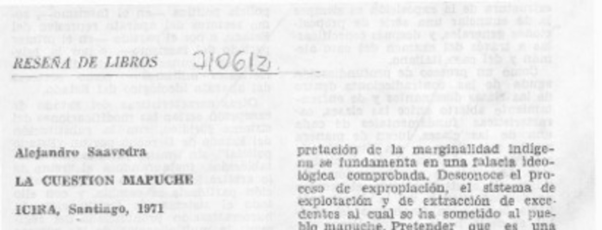 La cuestión mapuche