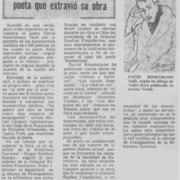 Crisis depresiva sufre el poeta que extravió su obra.