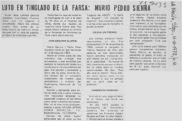 Luto en tinglado de la farsa, murió Pedro Sienna.