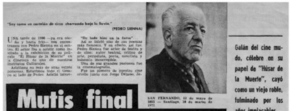 Mutis final de Pedro Sienna