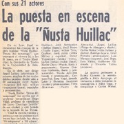 La puesta en escena de la "Ñusta Huillac".