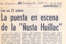 La puesta en escena de la "Ñusta Huillac".