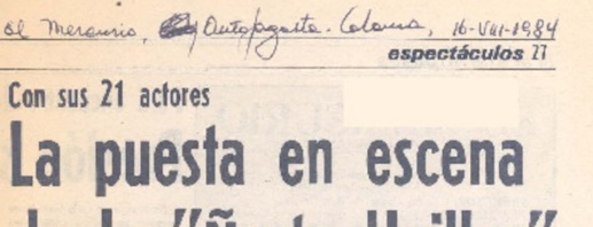 La puesta en escena de la "Ñusta Huillac".