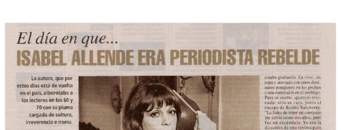 Isabel Allende era periodista rebelde