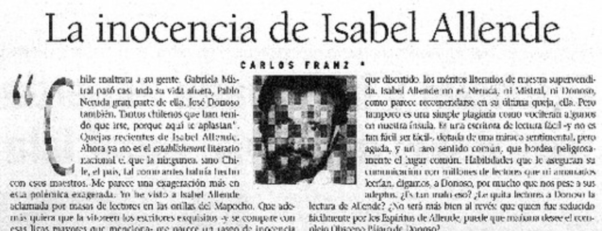 La inocencia de Isabel Allende