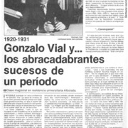 Gonzalo Vial y... los abracadabrantes sucesos de un periódo