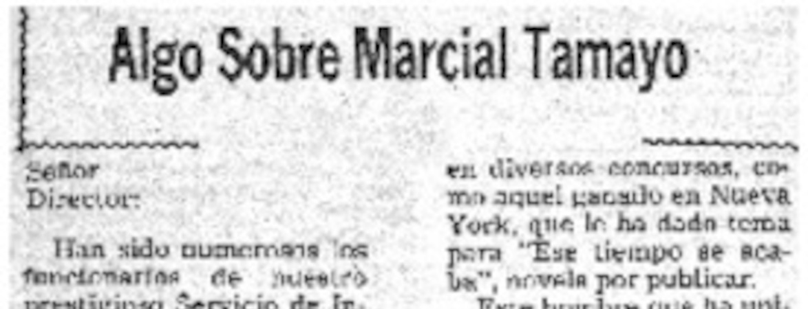 Algo sobre Marcial Tamayo