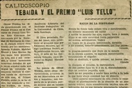 Tebaida y el premio "Luis Tello"