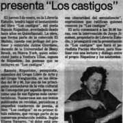 Poeta Ramón Riquelme presenta "Los Castigos".