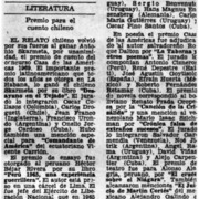 Premio para el cuento chileno.