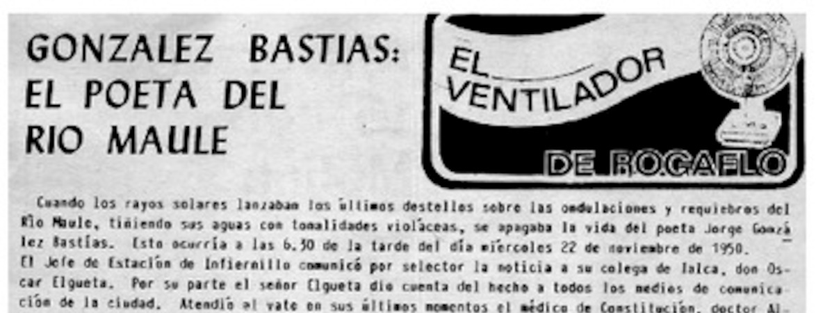 González Bastias: el poeta del río Maule.