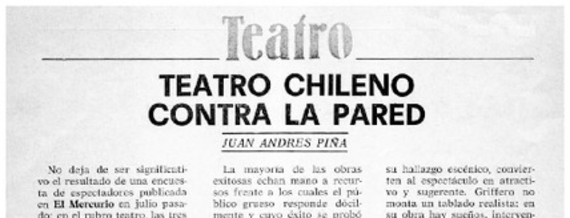 Teatro chileno contra la pared