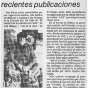 Délano y Jerez presentan recientes publiaciones.