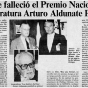 Anoche falleció el Premio Nacional de Literatura Arturo Aldunate Phillips.