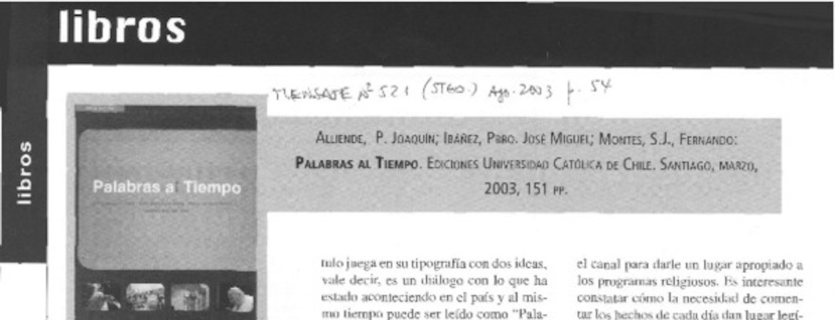 Palabras al tiempo