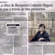 La obra de Benjamín Galemiri llegará al cine a través de tres proyectos