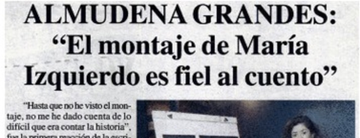 El montale de María Izquierdo es fiel al cuento : [entrevistas]